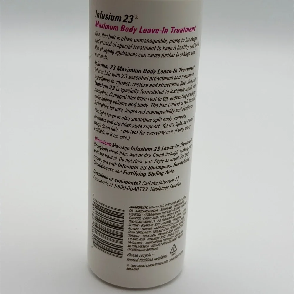 Infusium 23 Maximum Body Leave-In Treatment for Fine Thin Hair 16oz 1998 Vintage